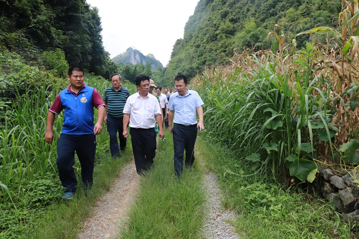 调研结束,陆健副书记与我院驻村第一书记蔡联荣继续深入贫困户家中